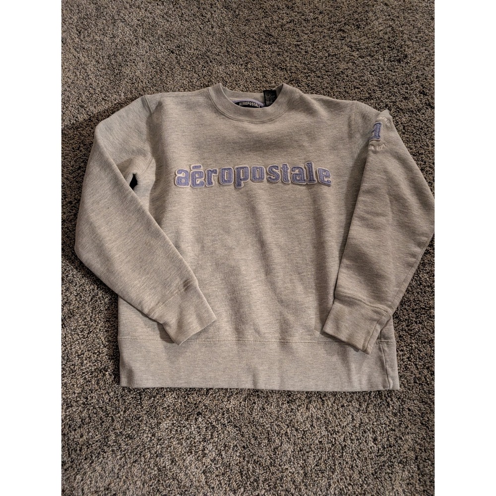 Y2K Aeropostale Gray Crewneck Sweatshirt Athletic Dept Logo Women's XS